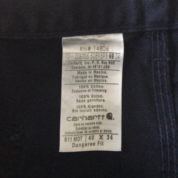 Men’s Carhartt Black Denim Cargo Pants - Picture 5 of 9